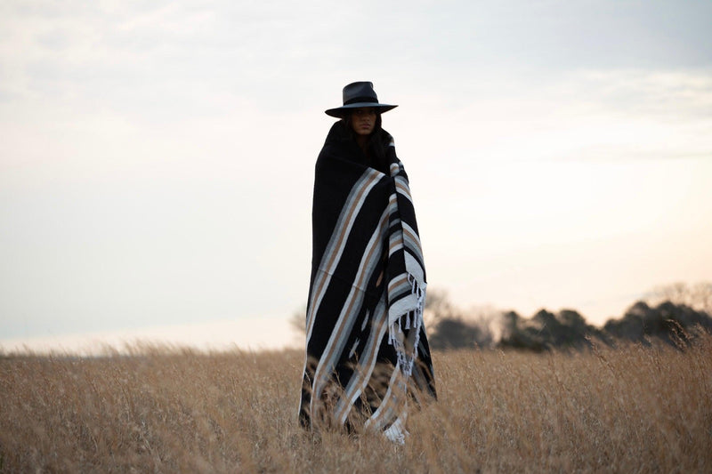 Anna Maria Navajo Style Blanket - Black-Blanket-Good Tidings
