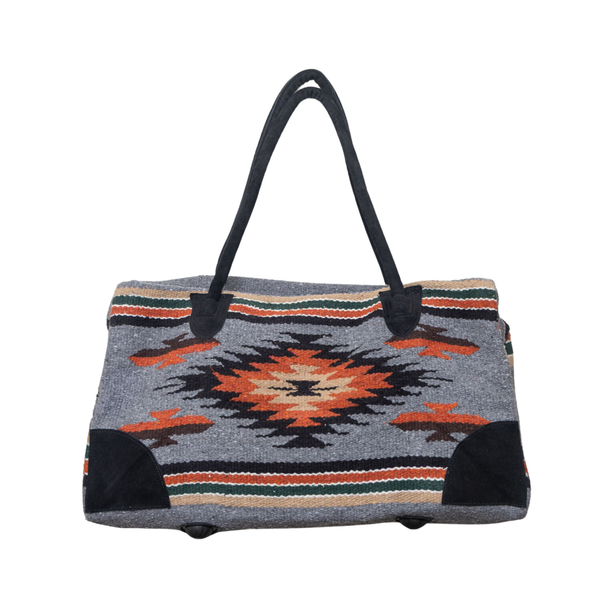 Byron Bay Boho Weekender Bag Slate on white background