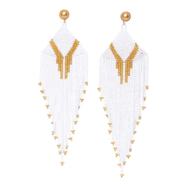 Divine Goddess Earrings Good Tidings Style on White Background