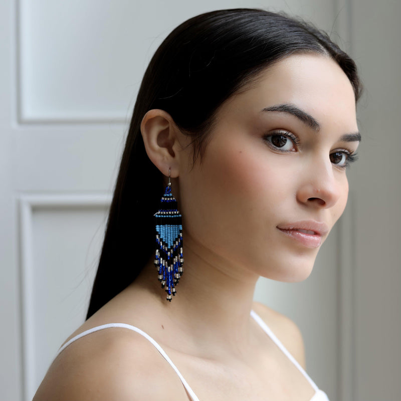 Encuentro Beaded Boho Earrings - Cobalt-Earrings-Good Tidings
