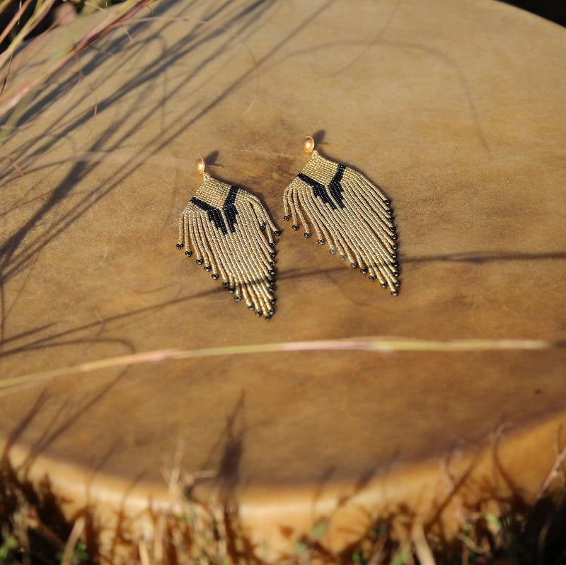 Golden Goddess Beaded Earrings-Earrings-Good Tidings