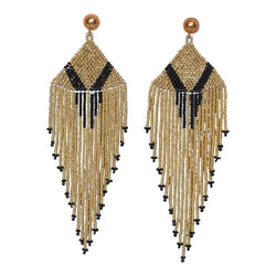 Golden Goddess Beaded Earrings-Earrings-Good Tidings