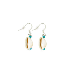 Krystie Salabak delicate Turquoise and Shell Earrings.-Earrings-Good Tidings