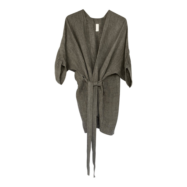 Sanctuary Handmade Linen Kimono - Midnight Grey-Poncho-Good Tidings