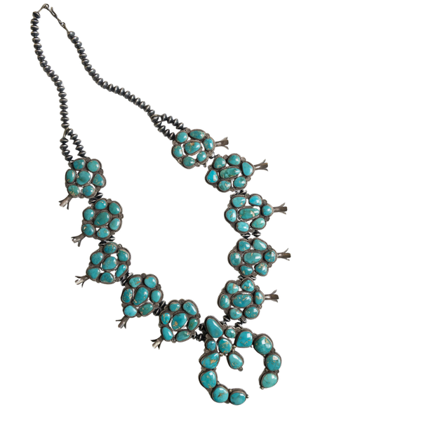 The Blue Tide Squash Blossom Necklace On White Background