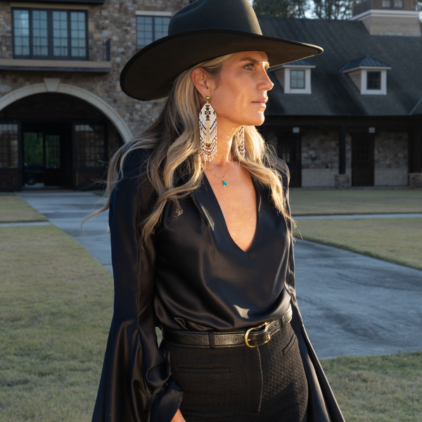 Tribal Beaded Earrings-Earrings-Good Tidings Style on Body