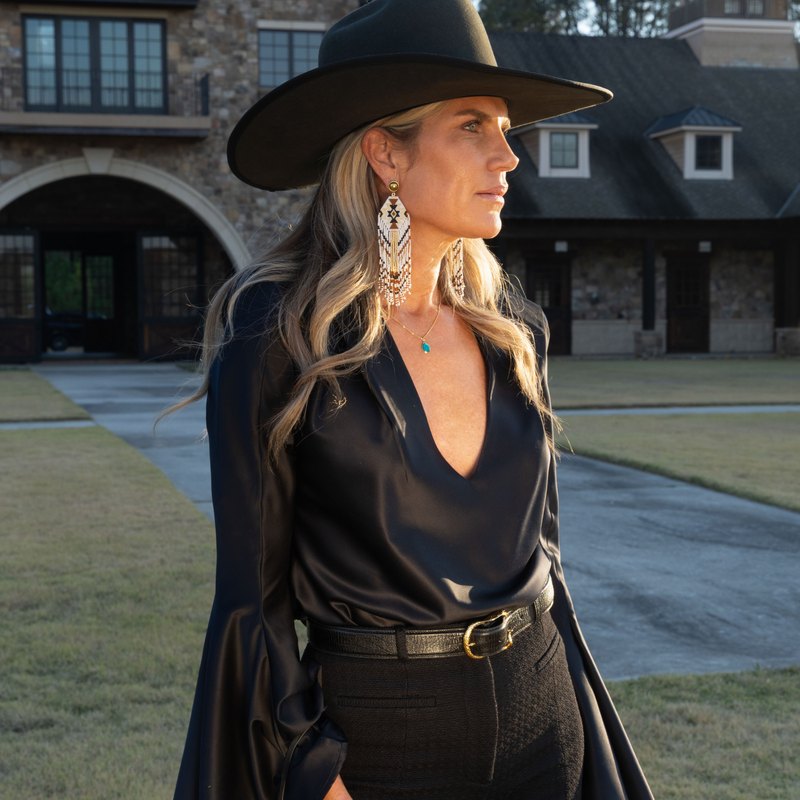 Tribal Beaded Earrings-Earrings-Good Tidings Style on Body