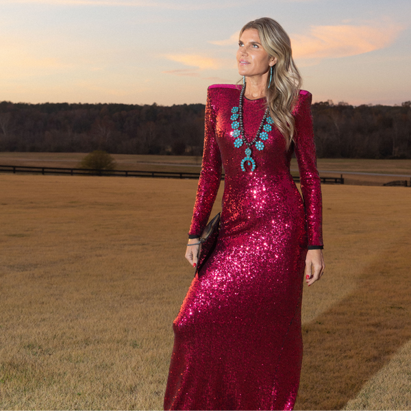 Vintage Navajo Sterling Silver Squash Blossom Necklace – Andy Cadman, Turquoise Mountain-Necklace-Good Tidings Style On Body Holiday Styled
