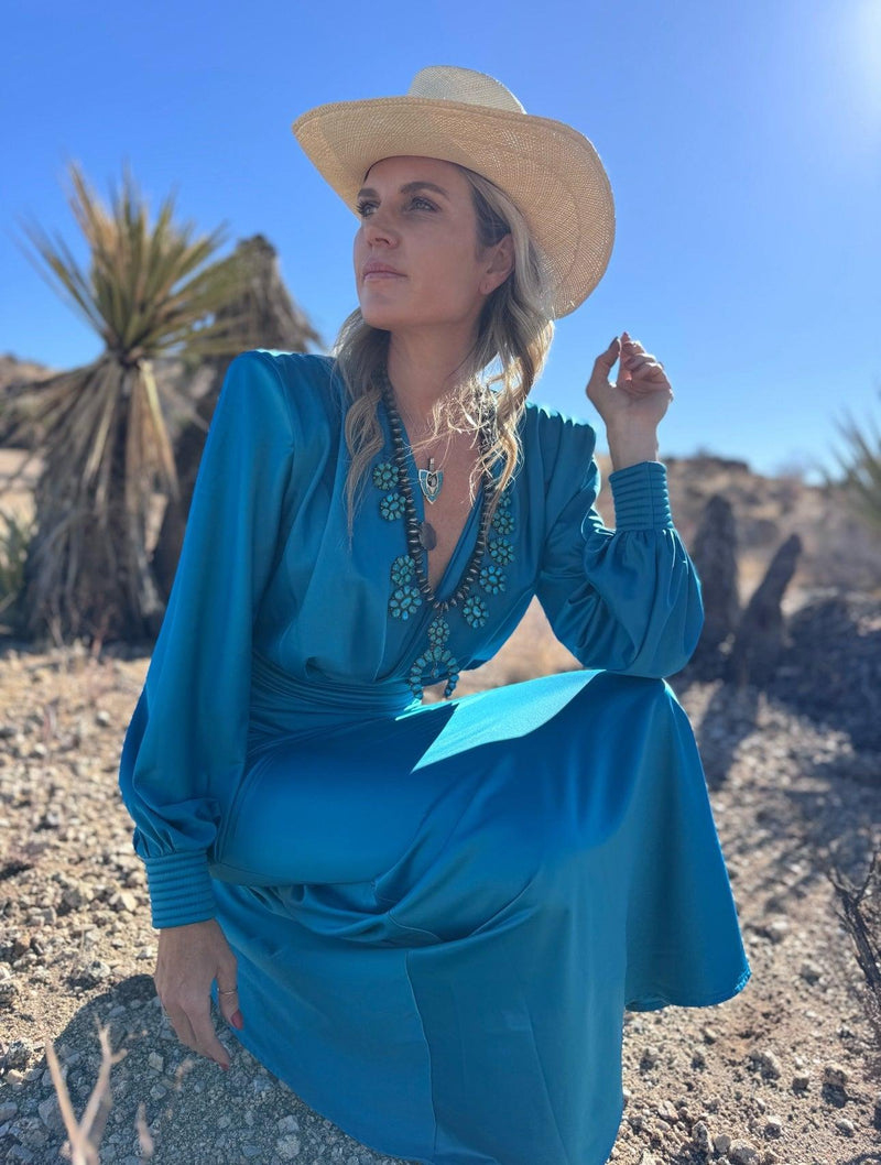 Vintage Navajo Sterling Silver Squash Blossom Necklace – Andy Cadman, Turquoise Mountain-Necklace-Good Tidings