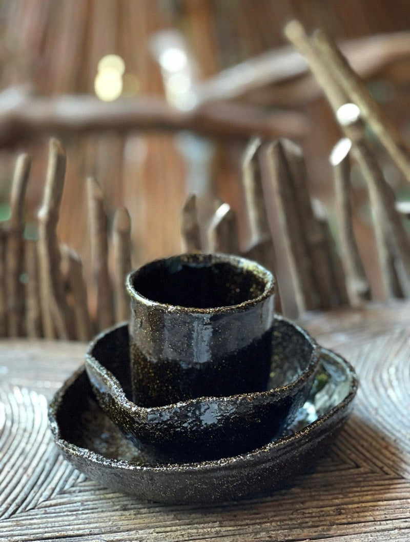 Ceramic Bowl with Spout - Mahogany-Good Tidings