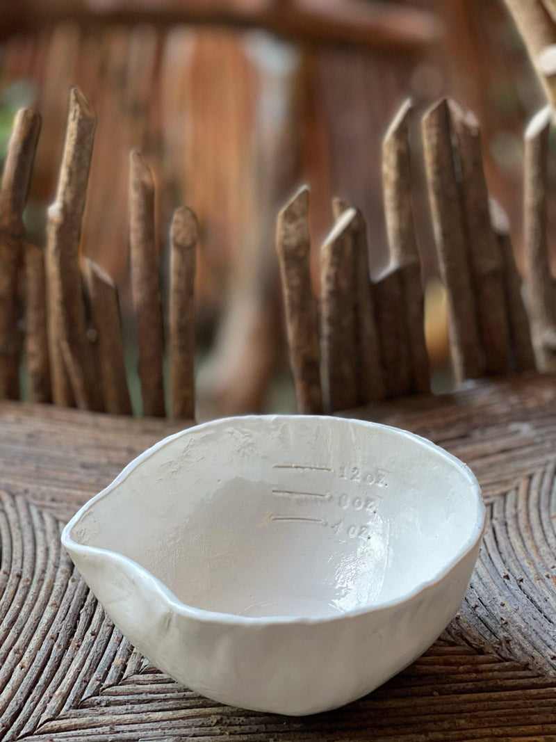 Ceramic Bowl with Spout - White-Good Tidings
