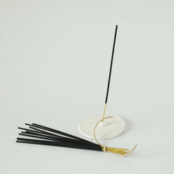 Ceramic Incense holder with Patchouli Insense - White-Good Tidings