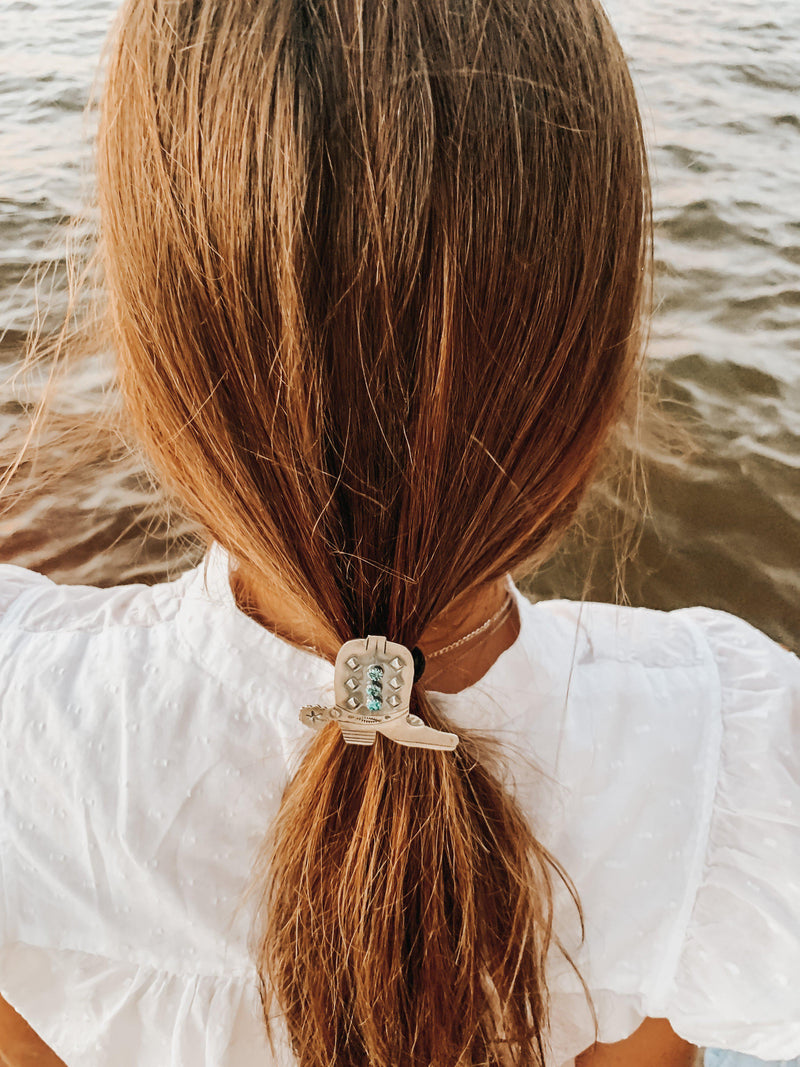 Cowgirl Turquoise and Sterling Silver Hair Tie-Hair Tie-Good Tidings