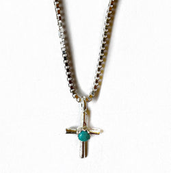 Cross Sterling Silver and Turquoise Abiquiu necklace-Apparel & Accessories-Good Tidings