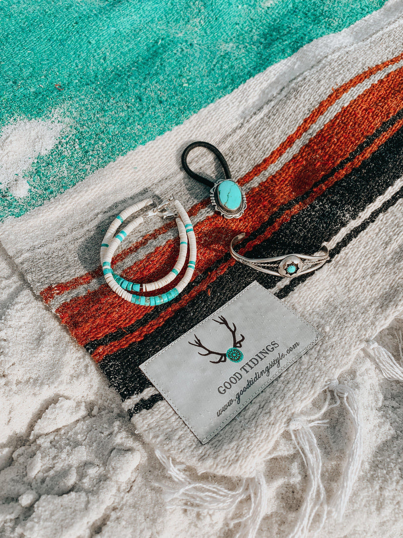 Dahlia Turquoise and Sterling Silver Hair Tie-Good Tidings