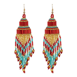 Encuentro beaded Boho earrings - Cherry Red-Earrings-Good Tidings