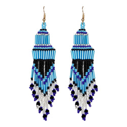 Encuentro beaded Boho earrings - Turquoise Blue-Earrings-Good Tidings