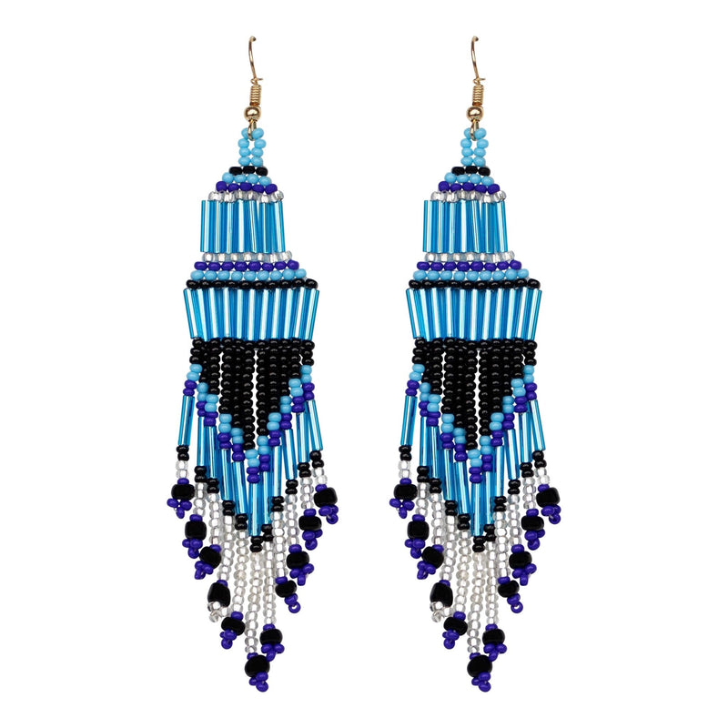 Encuentro beaded Boho earrings - Turquoise Blue-Earrings-Good Tidings