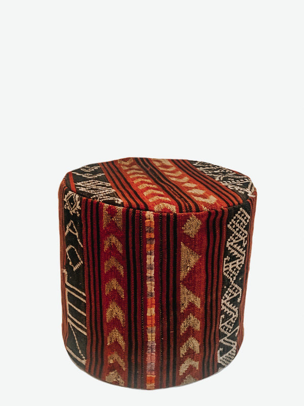 Moroccan Desert Pouf - Vintage Multi Red - Good Tidings