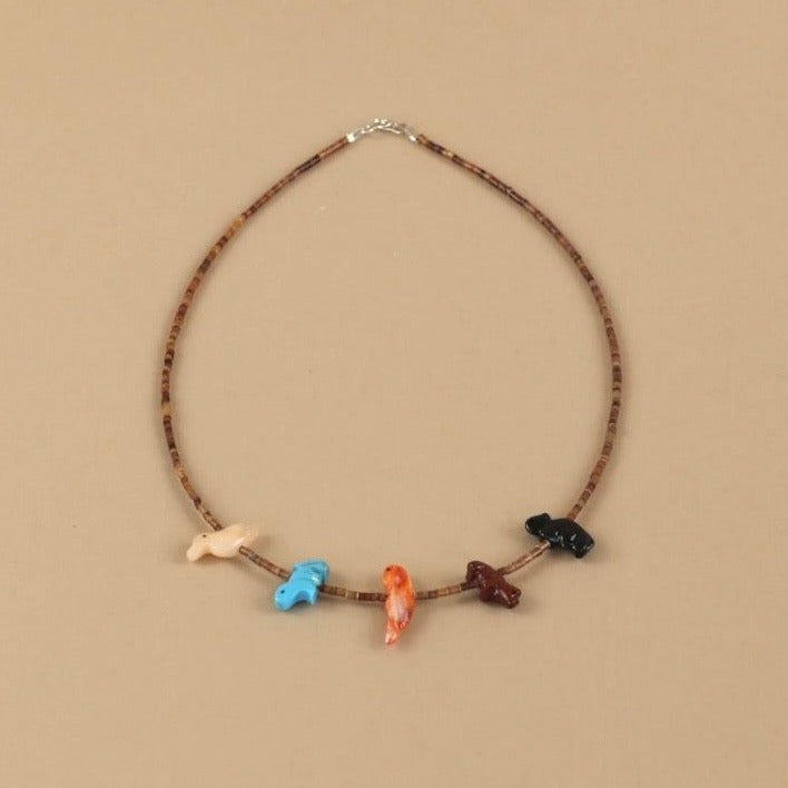 Multicolor Power Animal Necklace Short-Necklace-Good Tidings