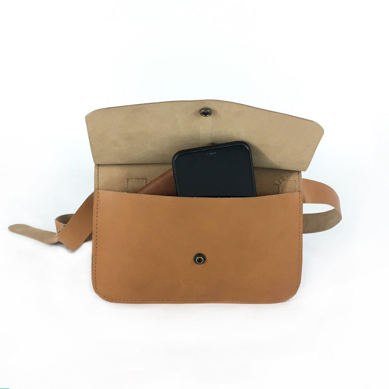 One World Belt Bag tan leather-Weekender Bags-Good Tidings