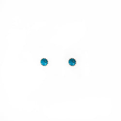 Petite Sterling Silver and Turquoise Studs-Earrings-Good Tidings