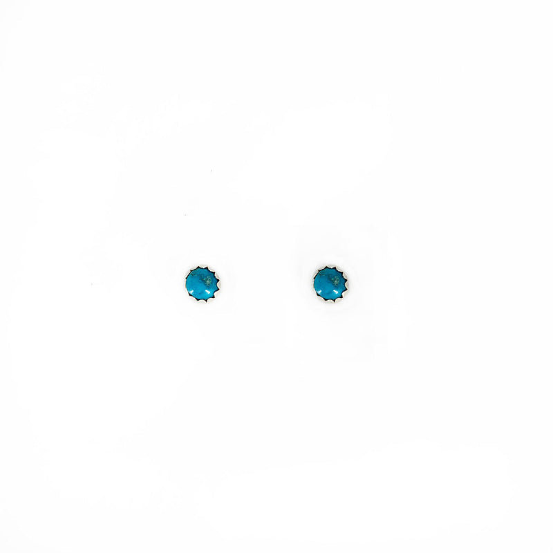 Petite Sterling Silver and Turquoise Studs-Earrings-Good Tidings