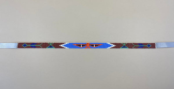 Thunderbird Beaded Hat Band - Grey/Blue-Hat-Good Tidings