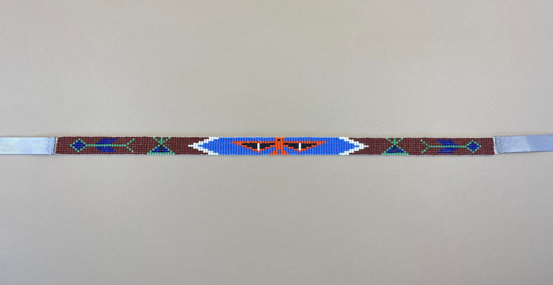 Thunderbird Beaded Hat Band - Grey/Blue-Hat-Good Tidings