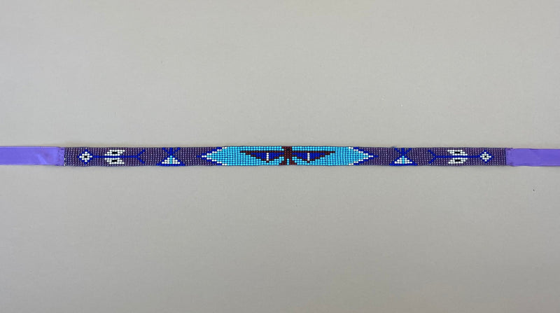 Thunderbird Beaded Hat Band - Purple/Blue-Hat-Good Tidings