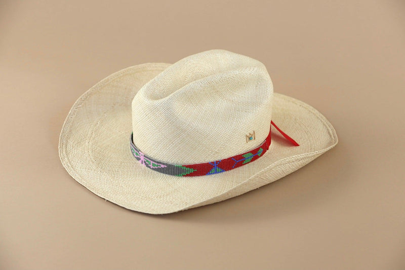 Thunderbird Hat Beaded Head Band - Red/Grey-Hat-Good Tidings