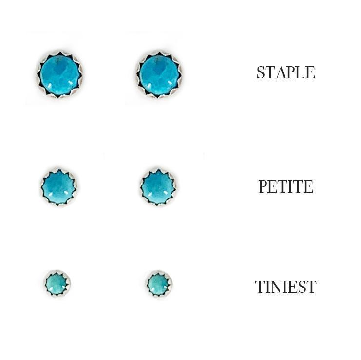 Tiniest Sterling Silver and Turquoise Studs-Earrings-Good Tidings
