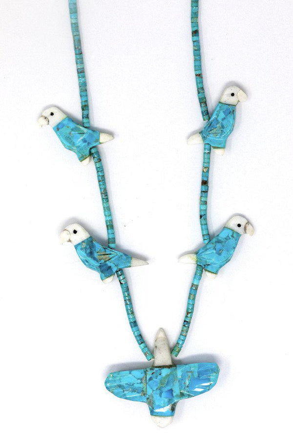 Turquoise Sacred Eagle and Bird Necklace-Necklace-Good Tidings