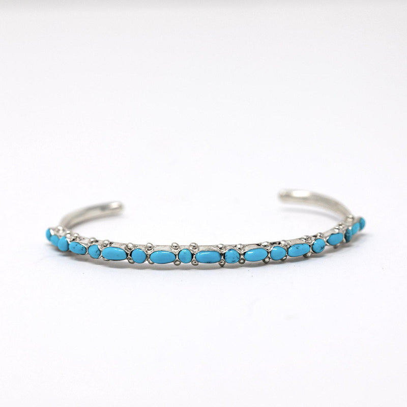 Turquoise and Sterling Silver Delicate Bracelet-Bracelet-Good Tidings