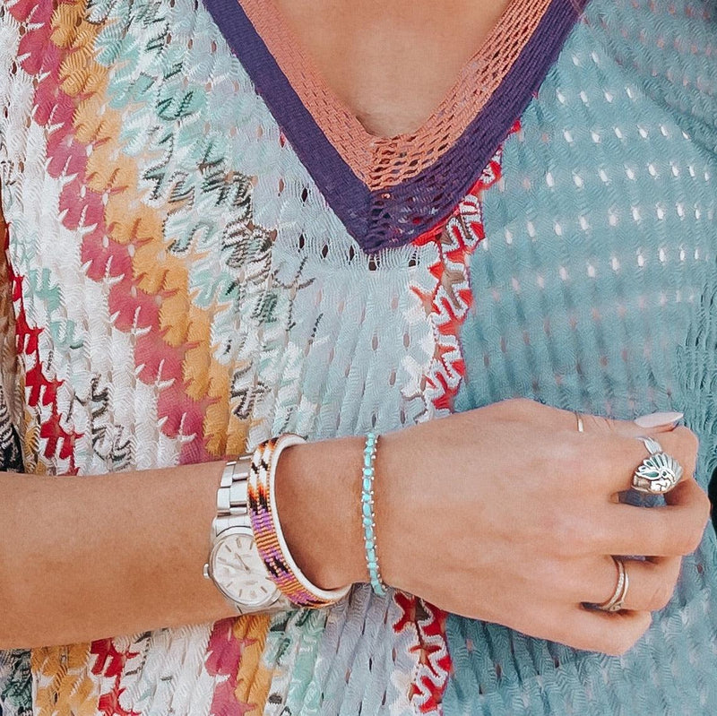 Turquoise and Sterling Silver Delicate Bracelet-Bracelet-Good Tidings