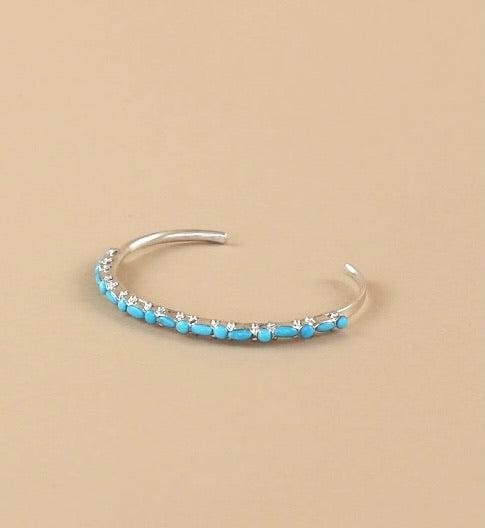 Turquoise and Sterling Silver Delicate Bracelet-Bracelet-Good Tidings