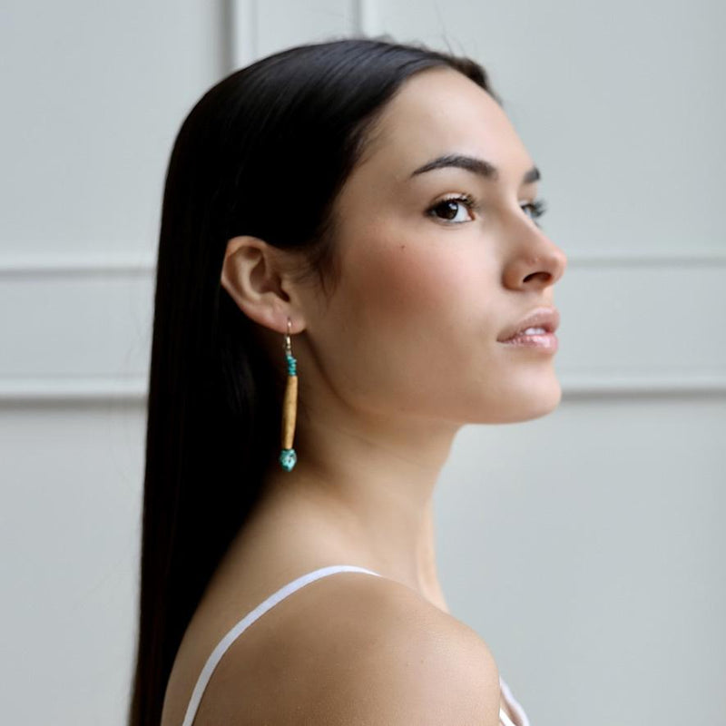Krystie Salabak handmade Turquoise Earrings - Medium-Earrings-Good Tidings